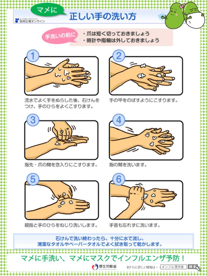 マメに正しい手の洗い方