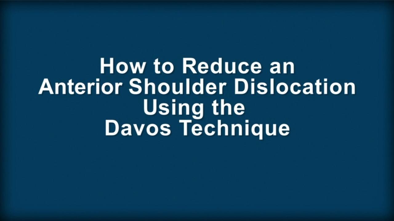 Davos法を用いた肩関節前方脱臼の整復